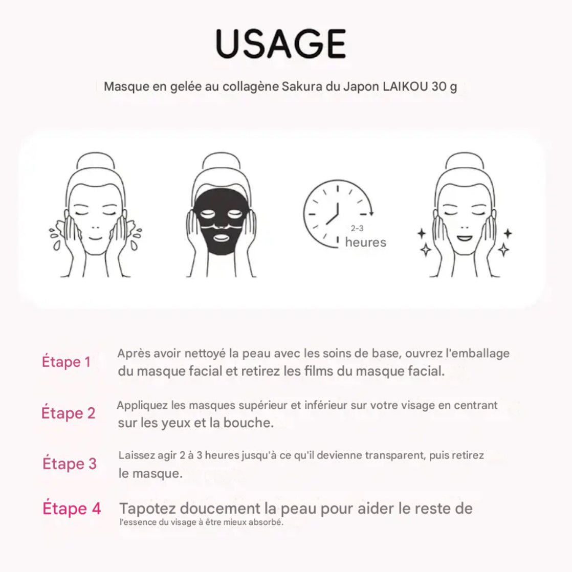 Laikou masque de gelée au collagène